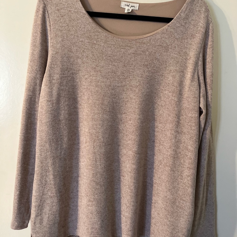 Tribal Jeans Cream Colored Sweater Large
